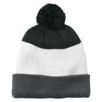 Port Authority Cozy Striped Pom Beanie
